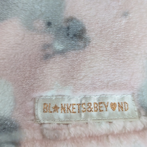 Blankets and Beyond Pink Grey Plush Elephant Baby Security Blanket - Picture 5 of 6